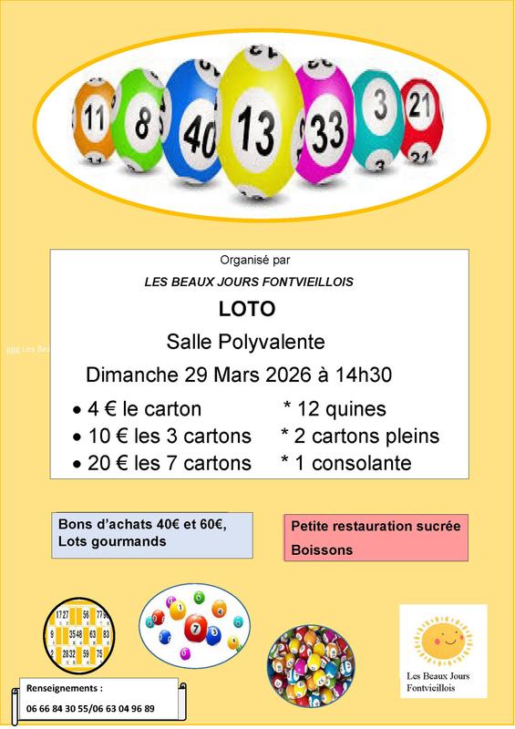 Loto de l'Association les Beaux Jours Fontvieillois