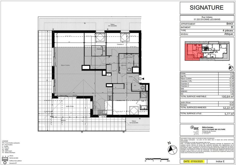 Appartement - 101 m² - 4 pièces