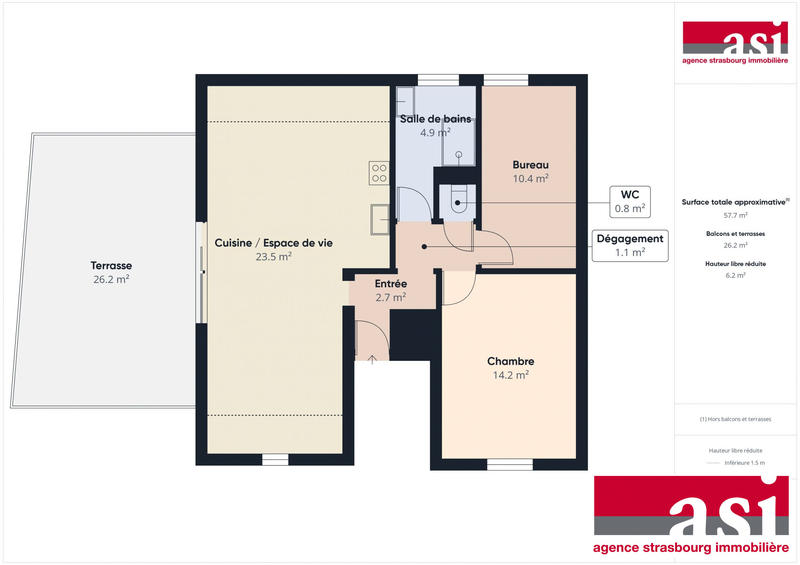 Appartement - 58 m² - 3 pièces