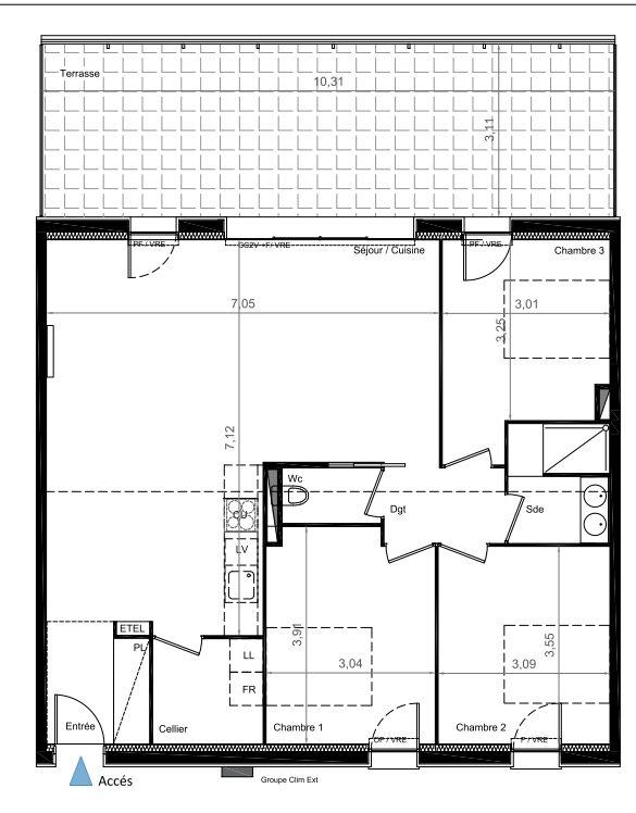 Appartement - 90 m² - 4 pièces