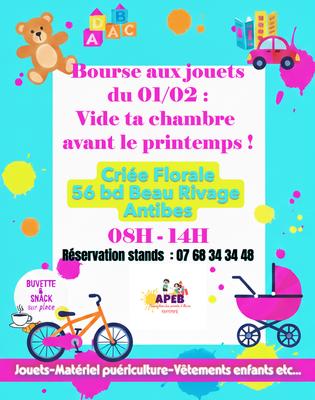 Bourse aux jouets du 01/02 : on vide les chambres avant le printemps !
