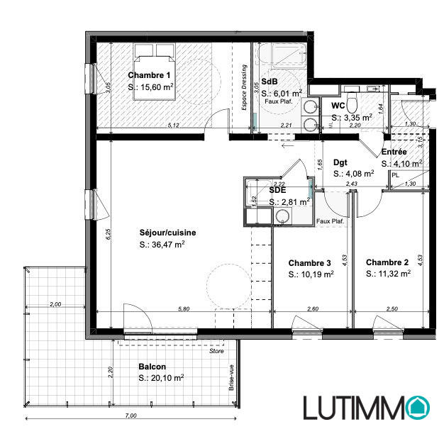 Appartement - 94 m² - 4 pièces