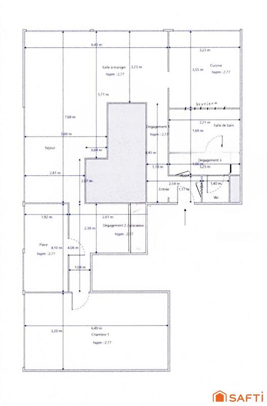 Appartement - 101 m² - 3 pièces