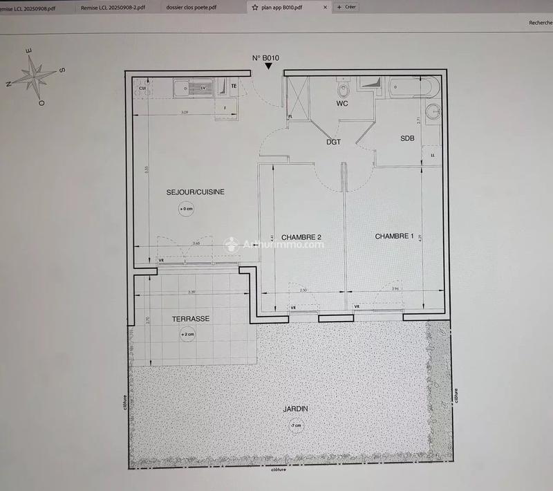 Appartement - 58 m² - 3 pièces