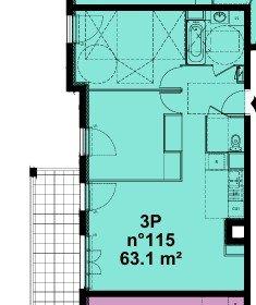 Appartement - 63 m² - 3 pièces