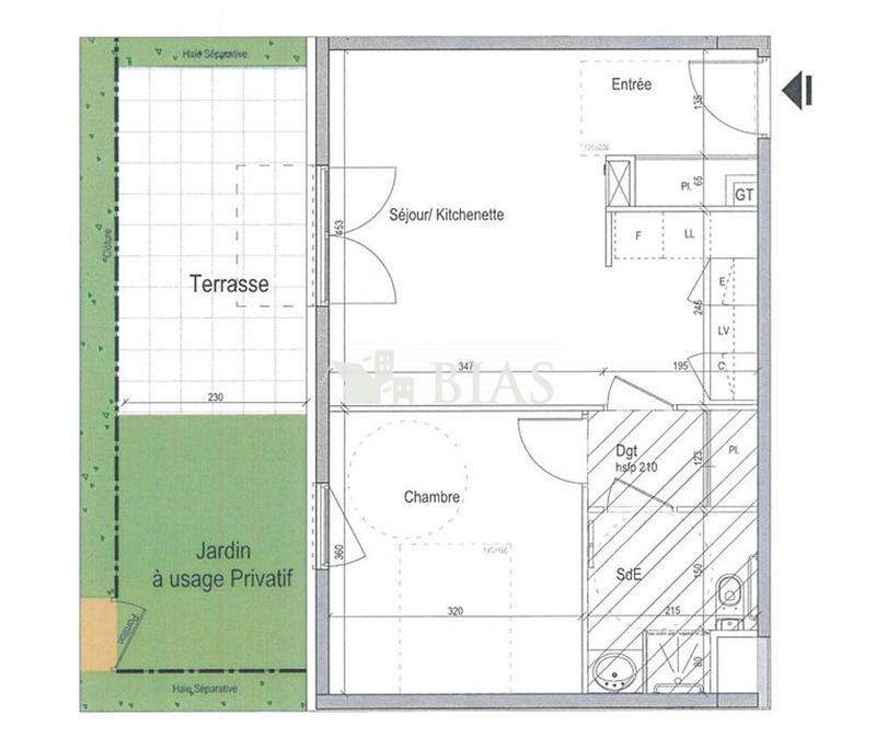 Appartement - 43 m² - 2 pièces