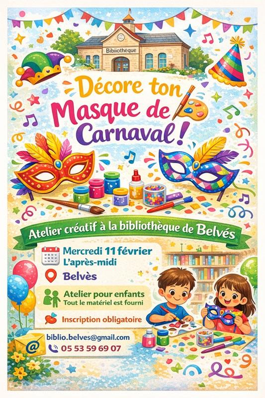 Bibliothèque de Belvès: Décore ton masque de Carnaval!