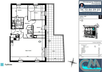 Appartement - 90 m² - 4 pièces