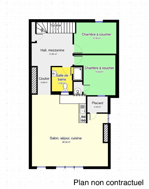 Appartement - 66 m² - 3 pièces