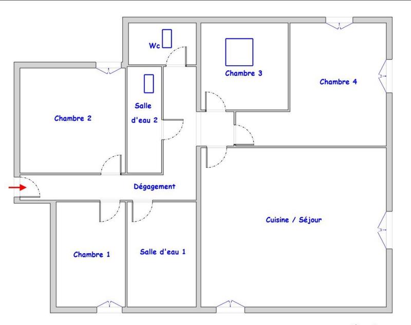 Appartement - 77 m² - 5 pièces