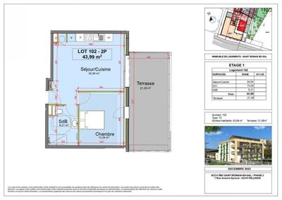 Appartement - 42 m² - 2 pièces