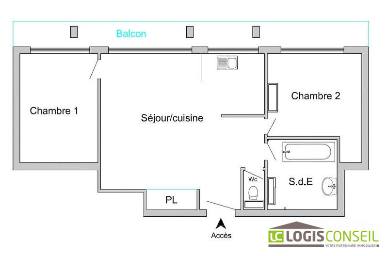 Appartement - 59 m² - 3 pièces