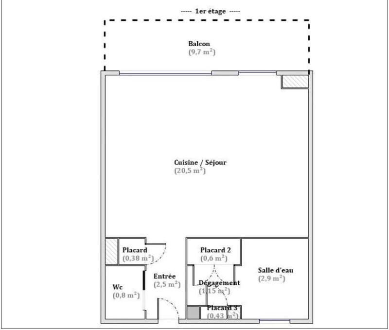 Appartement - 27 m² - 1 pièce