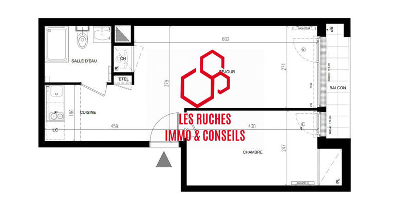 Appartement - 40 m² - 2 pièces