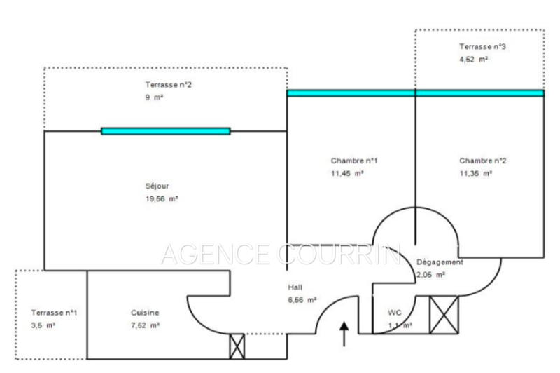 Appartement - 63 m² - 3 pièces
