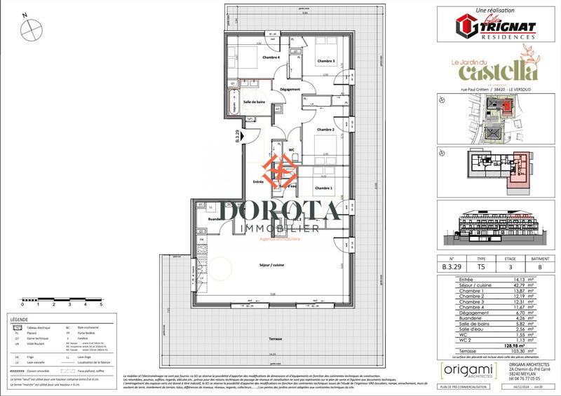 Appartement - 129 m² - 5 pièces