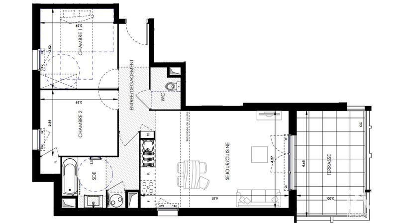 Appartement - 66 m² - 3 pièces