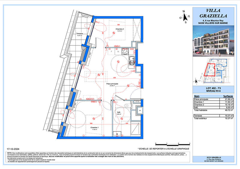 Appartement - 50 m² - 3 pièces