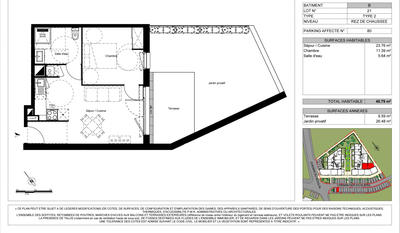 Appartement - 41 m² - 2 pièces