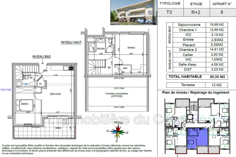 Appartement - 66 m² - 3 pièces