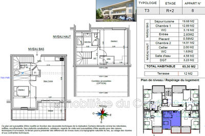 Appartement - 66 m² - 3 pièces