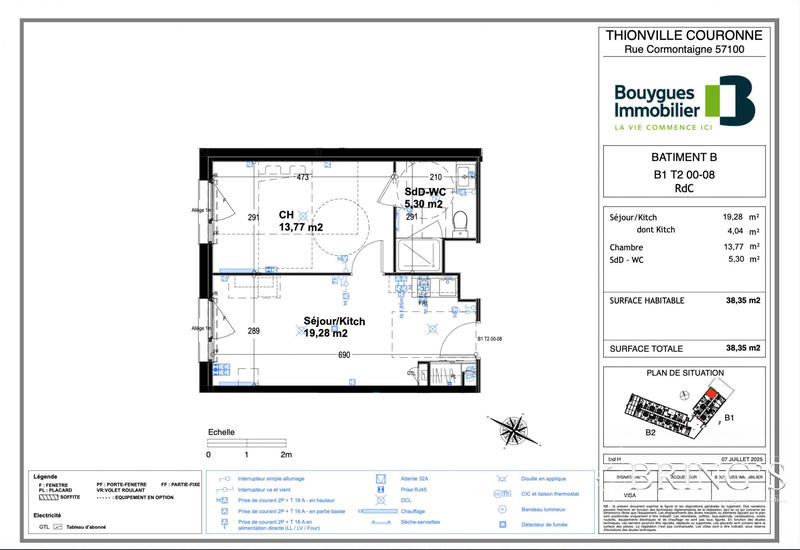 Appartement - 38 m² - 2 pièces