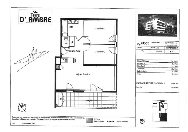 Appartement - 61 m² - 3 pièces
