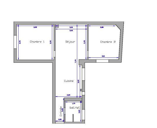 Appartement - 58 m² - 3 pièces