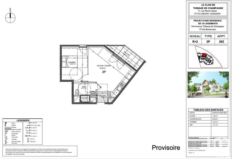 Appartement - 41 m² - 2 pièces