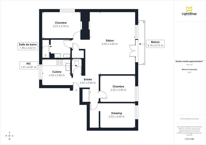 Appartement - 75 m² - 5 pièces