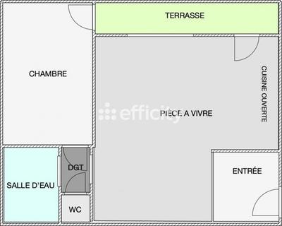Appartement - 62 m² - 2 pièces