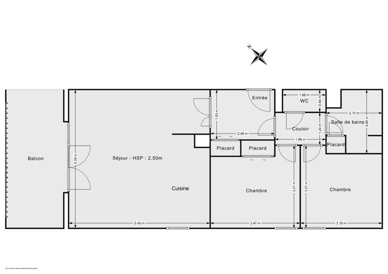Appartement - 62 m² - 3 pièces
