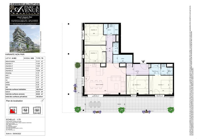 Appartement - 101 m² - 5 pièces