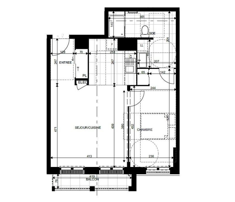 Appartement - 48 m² - 2 pièces