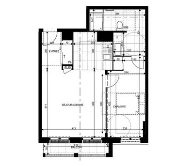Appartement - 48 m² - 2 pièces