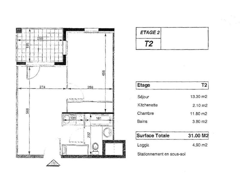 Appartement - 31 m² - 2 pièces