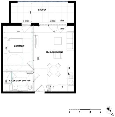 Appartement - 41 m² - 2 pièces