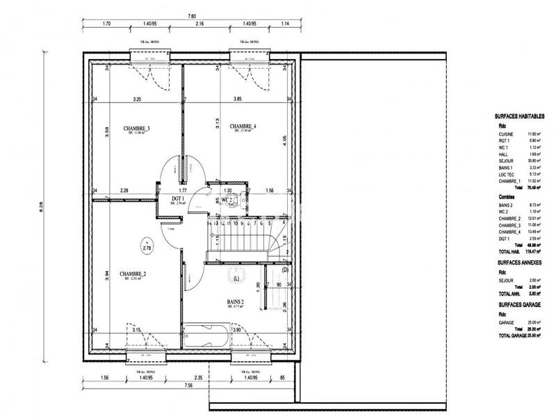 Maison - 120 m² - 6 pièces