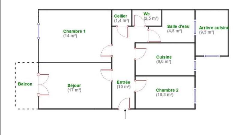Appartement - 79 m² - 3 pièces