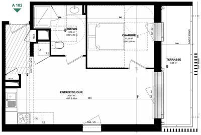 Appartement - 44 m² - 2 pièces