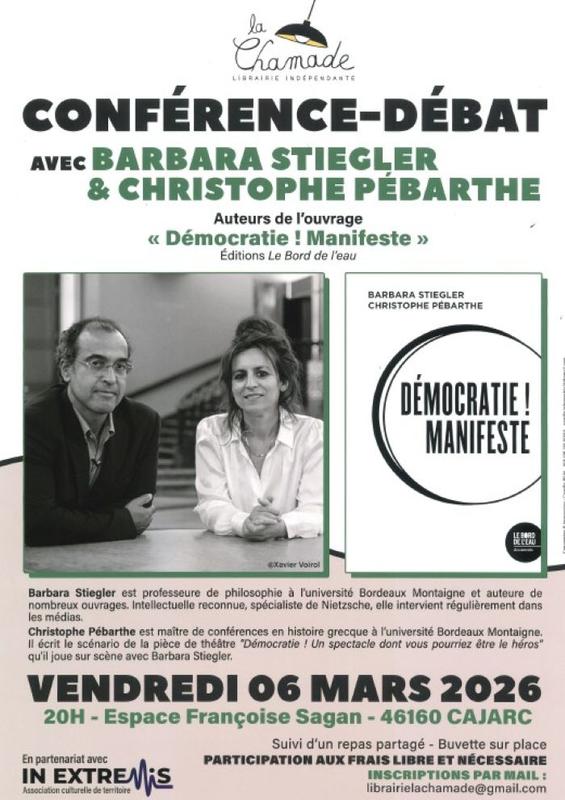 Conférence-débat avec Barbara Stiegler et Christophe Pébarthe à Cajarc