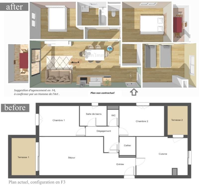 Appartement - 70 m² - 3 pièces