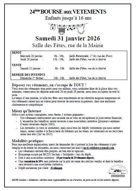 Bourse aux vêtements de 0 à 16 ans