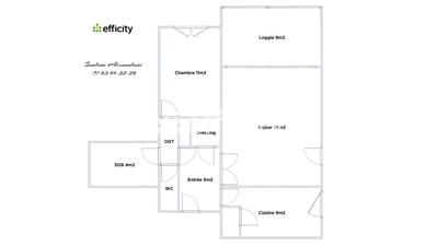 Appartement - 60 m² - 2 pièces