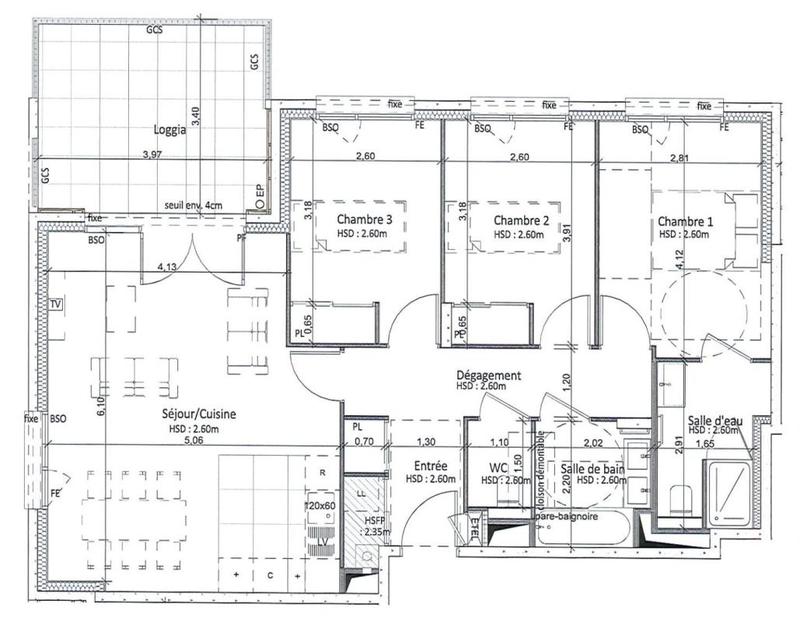 Appartement - 84 m² - 3 pièces