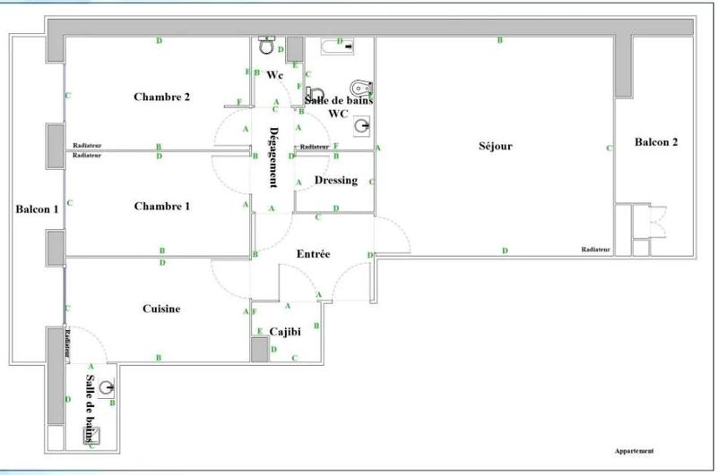 Appartement - 77 m² - 3 pièces