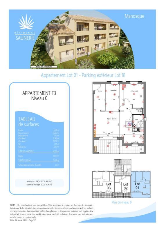 Appartement - 69 m² - 3 pièces