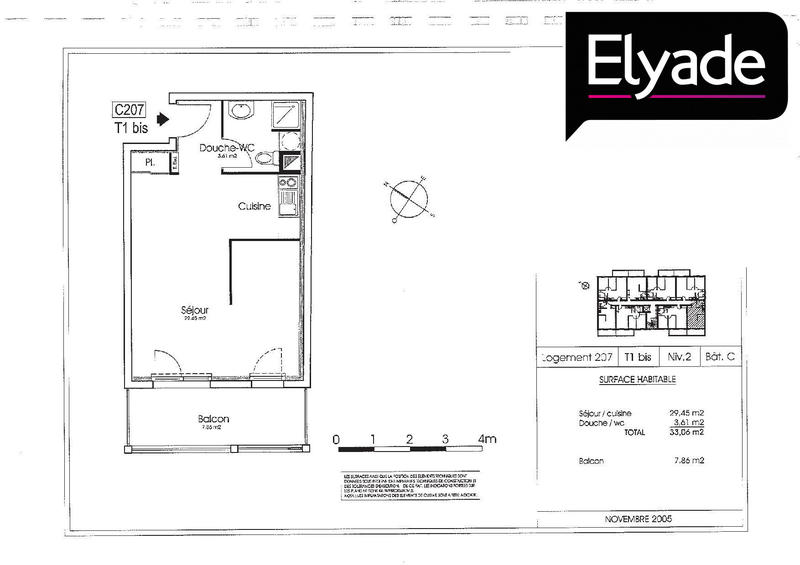 Appartement - 33 m² - 1 pièce