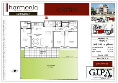 Appartement - 85 m² - 4 pièces