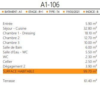 Appartement - 100 m² - 4 pièces